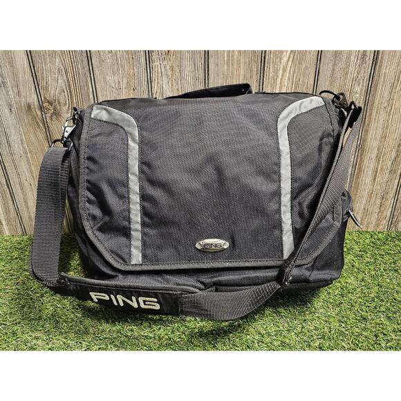 Ping Laptop Shoulder Messenger Bag Black Gray 18"x12"x6" - Picture 1 of 7